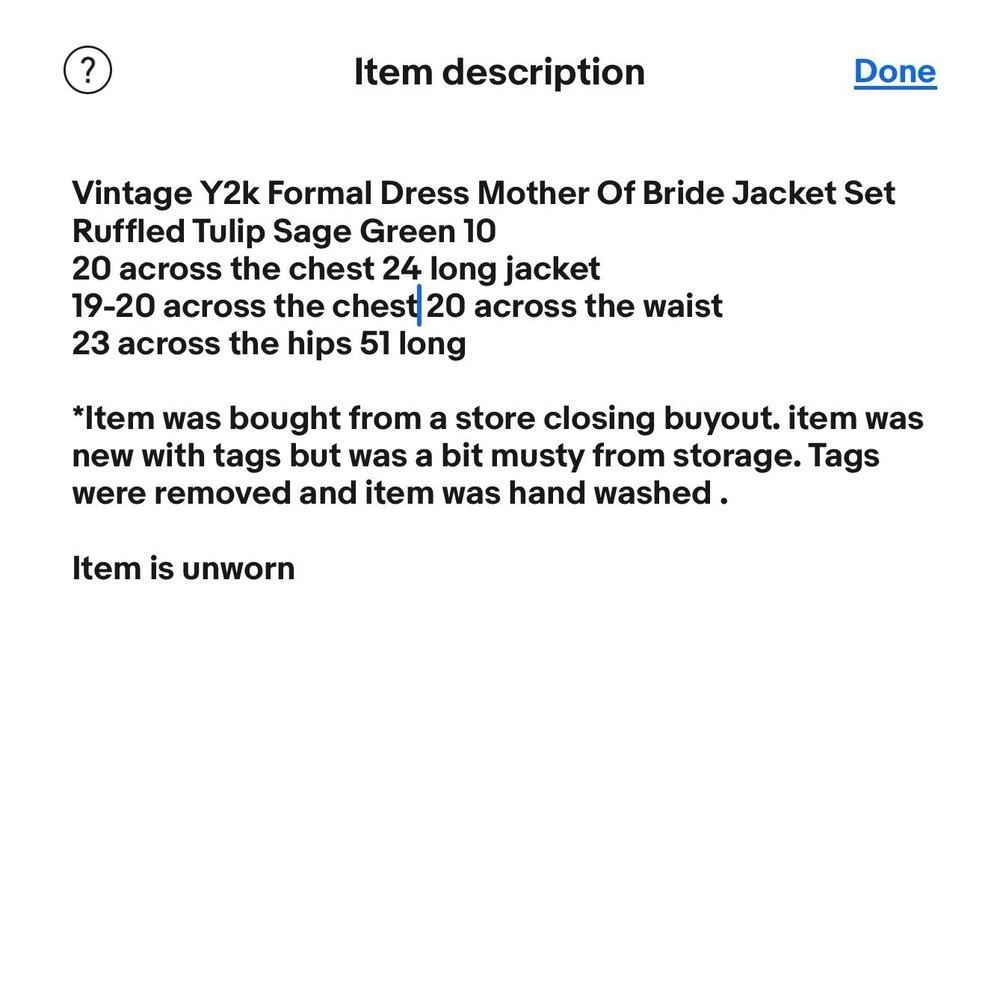 VTG Y2k Formal Dress Mother Of Bride Jacket Set Ruffle Tulip Sage Green Large 10 - Picture 5 of 5